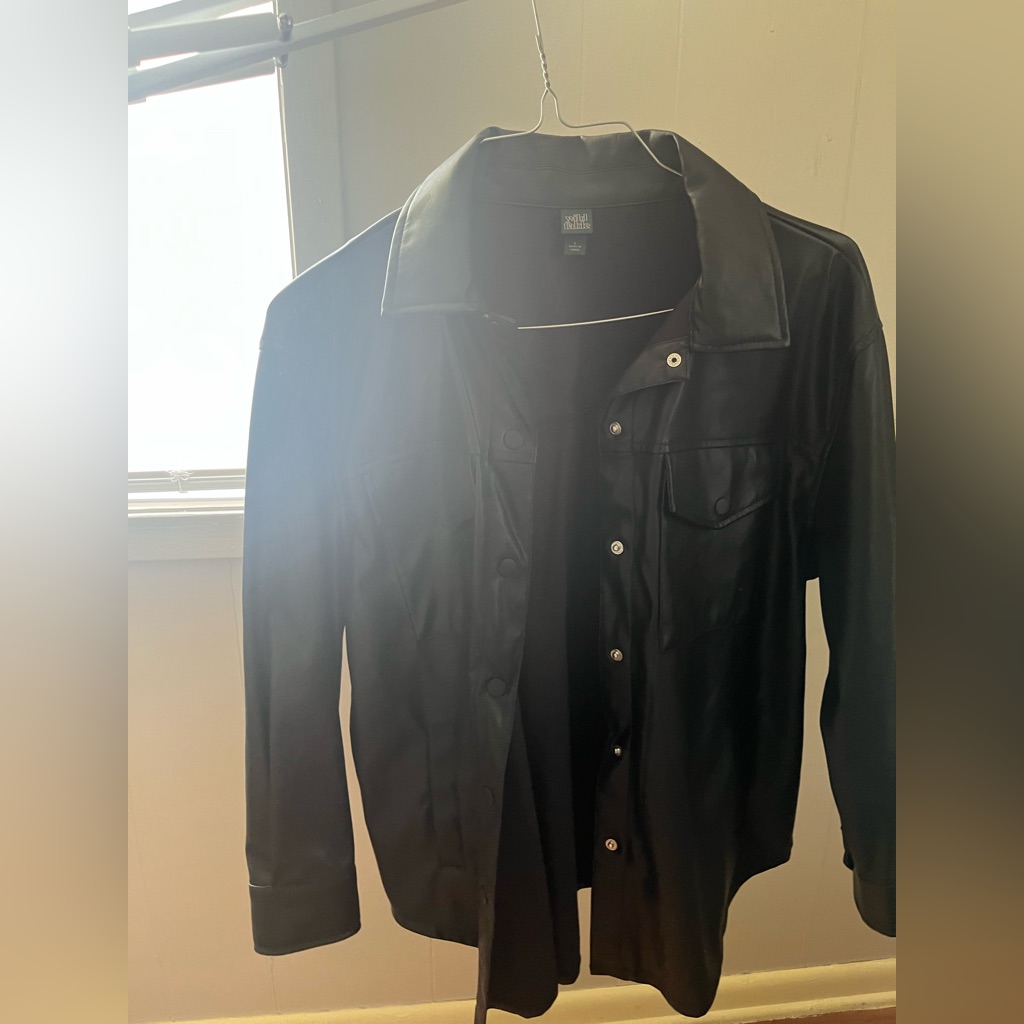 Pleather Button Down